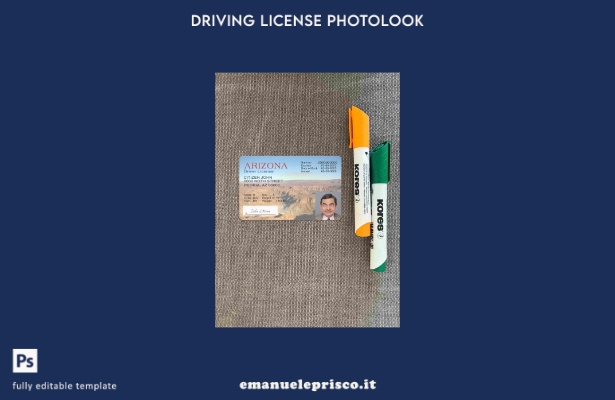 modello FRONTALE photolook versione patente di guida USA Arizona stile verificat